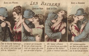 Küssendes Paar (Farblithografie)