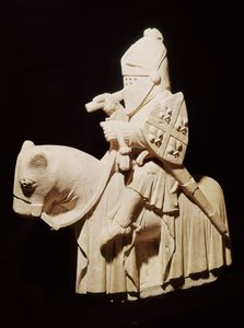 Ritter in Rüstung auf seinem Pferd