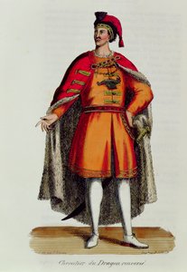 Ritter des Ungarischen Drachenordens gestürzt, Illustration aus Histoire et Costumes des Ordres Monastiques von Pierre Helyot (1660-1716), 1842 von French School