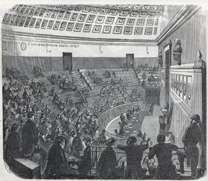 Die Medizinische Fakultät von Paris - das große Amphitheater - Gravur in „Tableau-de-Paris“ von Edmond Texier 1852 von French School