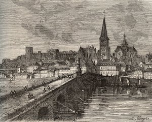 La Charité-sur-Loire - Nièvre, in der Region Burgund - Gravur in „France illustrée: Geographie, Geschichte, Statistik, Verwaltung“ von V.-A. Malte-Brun. 1884