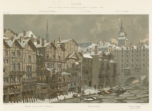 Die Cite, zwischen Pont Notre-Dame und Pont au Change, 1650 von French School