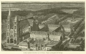 Das Kaiserhaus von Saint-Denis aus der Vogelperspektive von French School