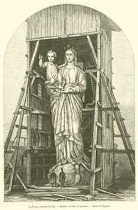 Die kolossale Jungfrau von Puy, Modell in Gips der Statue (Stich)