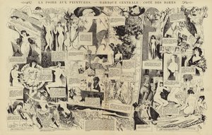 La foire aux peintures, Baraque centrale, cote des dames (Gravur) von French School