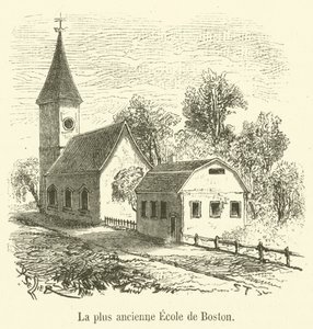 Die älteste Schule von Boston (Stich) von French School