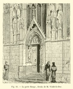 Die rote Tür, Zeichnung von M. Viollet-le-Duc von French School