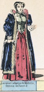 Königin Katharina von Medici, Frau von Heinrich II (kolorierte Gravur) von French School