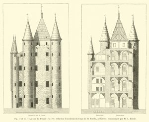 Der Tempelturm 1793 (Reduktion einer Zeichnung von M. Bourla, Architekt; mitgeteilt von M. A. Lenoir) von French School