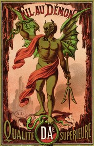 Etikett für Fil au Demon Nähgarn, ca. 1880-90 von French School