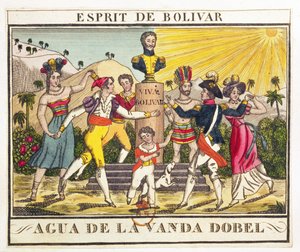 Etikett für Lavendelwasser, das den Geist von Bolivar heraufbeschwört, ca. 1830 von French School