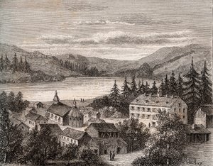 Lac de Gerardmer - Elsass Champagne Ardenne Lothringen - Gravur in „La France illustree: Geographie, Geschichte, statistische Verwaltung“ von V.A. Malt-Brown. 1884 von French School