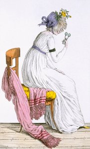 Dame im Negligé, aus Costume Parisien, veröffentlicht im Journal des Dames et des Modes, 1797