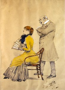 Dame mit einem Fächer und ein Herr