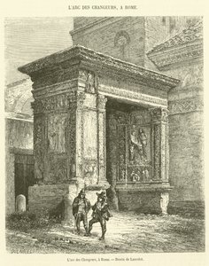 Der Bogen der Geldwechsler in Rom (Gravur) von French School