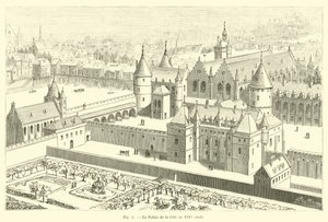 Der Palast der Stadt im 14. Jahrhundert von French School