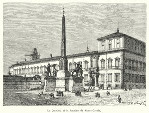 Der Quirinal und der Monte-Cavallo-Brunnen von French School