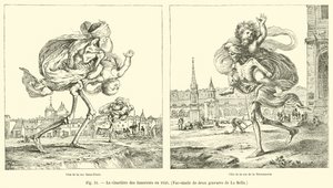 Der Friedhof der Unschuldigen im Jahr 1640, Faksimile von zwei Stichen von La Bella
