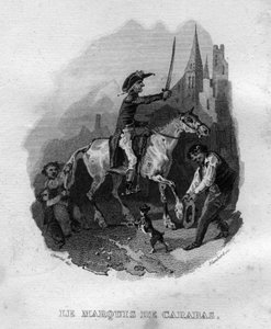 Le marquis de Carabas Chanson de Beranger in „Oeuvres complètes“ (1834) von Pierre Jean de Beranger (1780-1857), französischer Dichter und Liedermacher