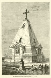 Das russische Denkmal in Sewastopol (Gravur) von French School