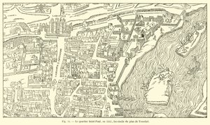 Das Viertel Saint-Paul im Jahr 1552, Faksimile des Plans von Truschet