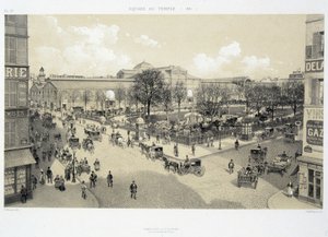 Der Tempelplatz im Jahr 1881 - in „Paris durch die Jahrhunderte: der Tempel und die Rue Royale“, spätes 19. Jahrhundert von French School