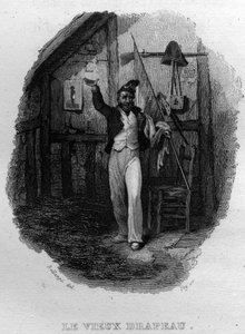 „Le vieux drapeau“, Lied von Béranger in „Œuvres complètes“ (1834) von Pierre-Jean de Béranger von French School