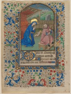 Blatt aus einem Stundenbuch: Die Geburt Christi, ca. 1430