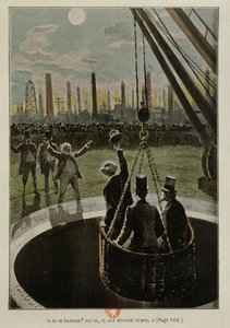 Abflug zum Mond, aus Von der Erde zum Mond von Jules Verne, veröffentlicht 1865 von French School