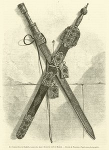 Die sogenannten Waffen von Boabdil, aufbewahrt in der Armeria real in Madrid von French School