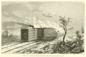 Die gepanzerten Waggons, die während der Belagerung von Paris 1870 verwendet wurden von French School
