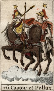 Die Dioskuren Kastor und Pollux. Aus „Mythologie der Jugend“ von Pierre Blanchard 1803 von French School