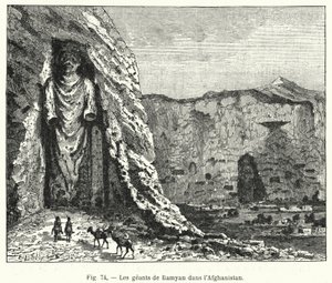Die Riesen von Bamiyan in Afghanistan (Gravur)