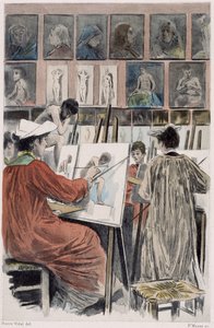 Die Malerinnen: Damenatelier - in "Nos contemporains" von Pierre Vidal von French School