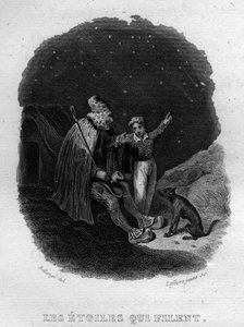 Les étoiles qui filent Chanson de Béranger in „Œuvres complètes“ (1834) von Pierre Jean de Béranger (1780-1857), französischer Dichter und Liedermacher.