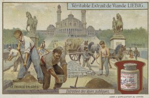 Liebig-Karte mit Straßeninstandhaltung