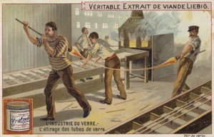 Liebig-Karte mit der Glasindustrie von French School
