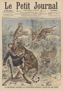 Leutnant Gauthret der französischen Kolonialinfanterie von Tigern in Annam verschlungen