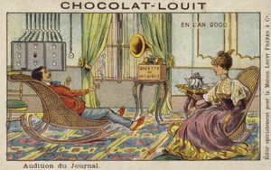 Nachrichten hören über Phonograph im Jahr 2000