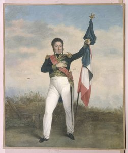 Louis-Philippe (1773-1850) mit der Trikolore auf den Barrikaden während der Revolution von 1830