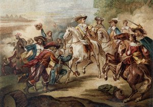 Ludwig II. von Bourbon, Prinz von Condé (1621-1686) in Rocroi. Chromolithographie. von French School