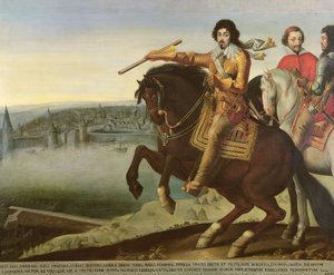Ludwig XIII. bei der Belagerung von La Rochelle von French School