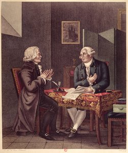 Ludwig XVI. (1754-93) liest sein Testament Guillaume de Lamoignon de Malesherbes (1721-94) im Tempel vor, 25. Dezember 1793 von French School