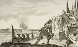 Ludwig XV. (1710-74) in der Schlacht von Fontenoi 1745, aus 