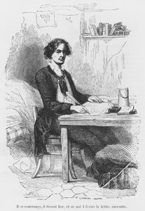 Lucien de Rubempre schreibt einen Brief, Illustration aus 