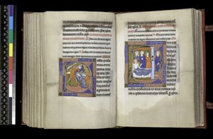Fürbitte an Märtyrer und Fürbitte an St. Nikolaus, Folio aus dem Psalter und Stundenbuch der Isabella von Frankreich, Paris, um 1265-70