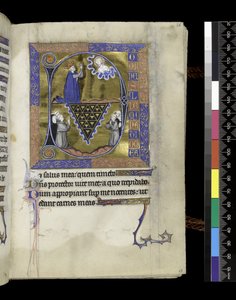 David betet zu Gott, Folio aus dem Psalter und Stundenbuch der Isabella von Frankreich, Paris, ca. 1265-70