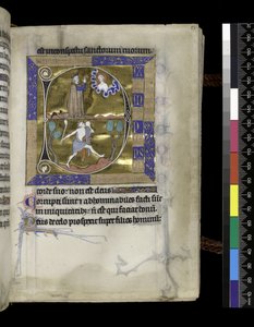 MS 300 f.57r, David betet zu Gott