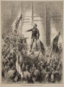 M. Gambetta proklamiert die Republik, September 1870, Illustration aus Cassells Geschichte des Krieges zwischen Frankreich und Deutschland, 1870-1871 von French School