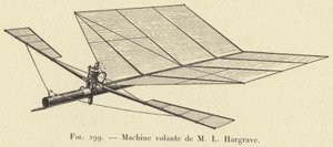 Flugmaschine von M L Hargrave (Gravur)